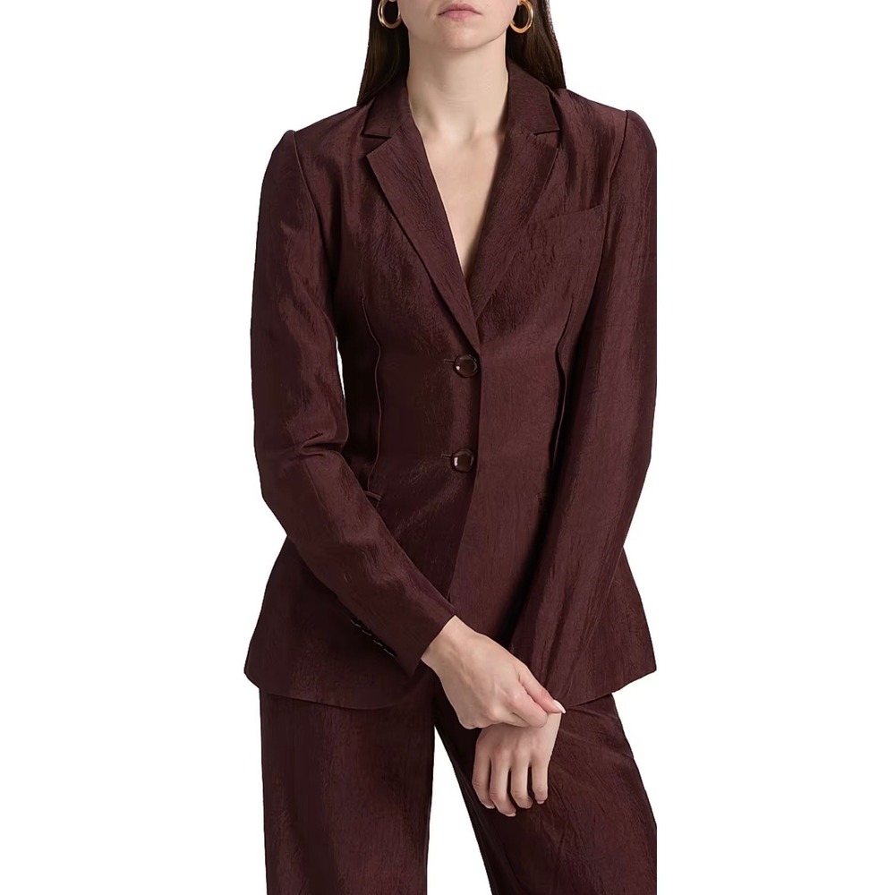 Jason Wu Collection Notch Lapel Crinkled‎ Satin Blazer Size 6 $1495